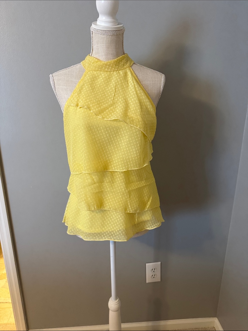 Iz Byer Yellow Tiered Halter Camisole